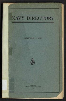 Navy Directory - Officers of the United States Navy, January 1, 1920.