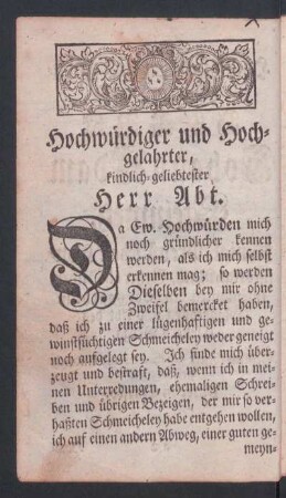 Hochwuerdiger und Hochgelahrter ...