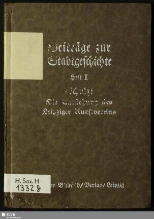 Die Entstehung des Leipziger Kunstvereins