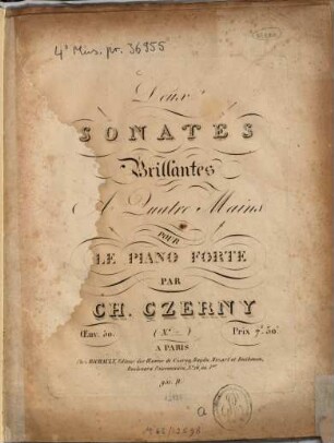 Deux sonates brillantes a quatre mains pour le piano forte : oeuv. 50