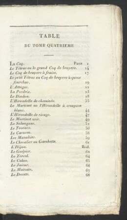 Table du tome quatrieme