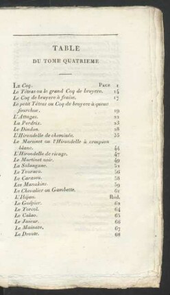 Table du tome quatrieme