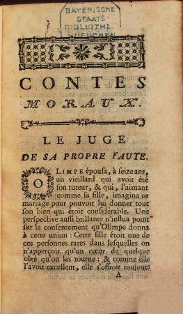 Contes Moraux, 1