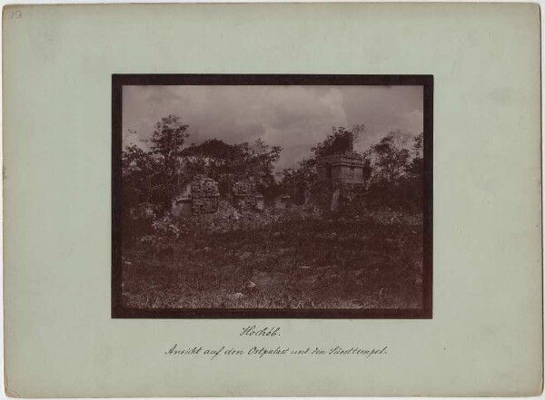 "View of the East Palace and the Southeast Temple. Discovery by Teobert Maler."