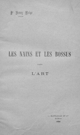 Les nains et les bossus dans l'art