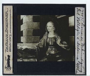 da Vinci, Verkündigung (Florenz Uffizien 00285888) : Halbfigur der Madonna