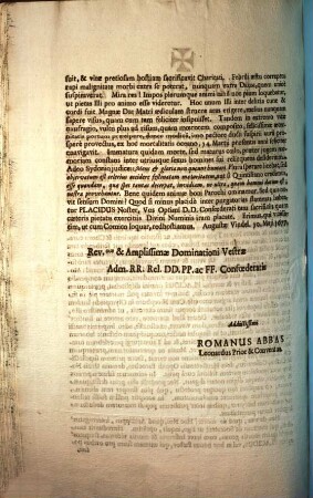 Vivis Salvere Defunctis Salvari : Ad cineres, ad pulveres, Colendissimi DD. Confoederati ... Luculentum, etsi mortuum, e tumulo Testem producimus R.R.P. Placidum Sutorem ...