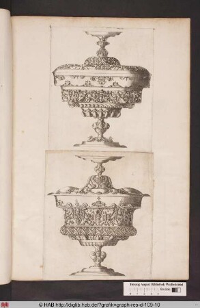 Gefäß mit ornamentalen Verzierungen, Grotesken und Pflanzenranken.