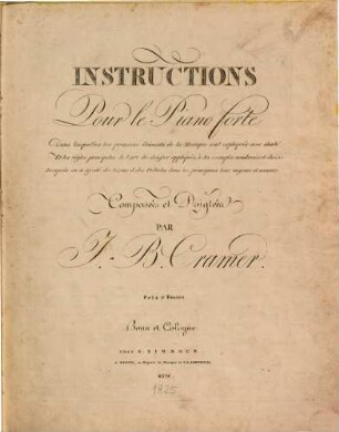Instructions pour le piano forte
