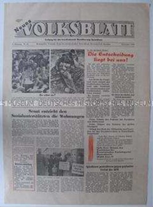Wochenzeitung der Nationalen Front Berlin-Spandau "Neues Volksblatt"