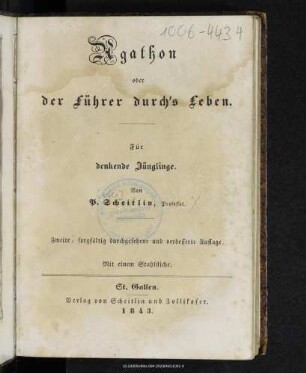 Agathon oder der Führer durch's Leben : für denkende Jünglinge