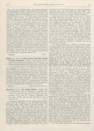 483-486 [Rezension] Montefiore, Claude G., The synoptic Gospels. Vol. I u. II