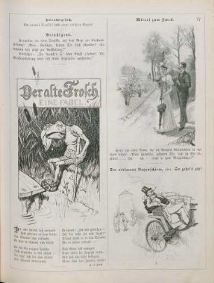 "Der alte Frosch" "Mittel zum Zweck" "Der verlorene Regenschirm, oder: So geht's oft!"