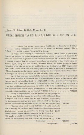 Bijlage X. Behoort bij bladz. 33 van deel II. Geheime resolutie van den raad van Indie, dd. 10 augs. 1824, La. H.