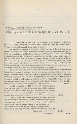 Bijlage X. Behoort bij bladz. 33 van deel II. Geheime resolutie van den raad van Indie, dd. 10 augs. 1824, La. H.