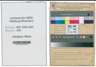 Entnazifizierung Maria Joergens , geb. 05.06.1900 (Schneiderin)