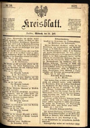 Ausgabe vom Mittwoch, den 24. Juli 1872.