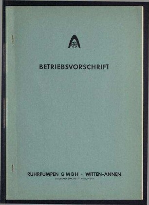 Betriebsvorschrift
