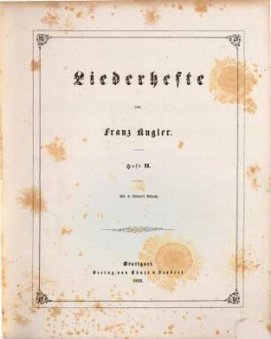 Liederhefte, 2