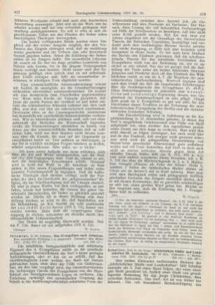 417-418 [Rezension] Jeremias, Johannes, Das Evangelium nach Johannes