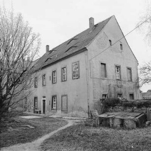 Mutzschen (Kreis Grimma). Pfarhaus (um 1725), Markt 8. Hofansicht
