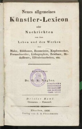 Bd. 3: Cleomenes - Dumesnil