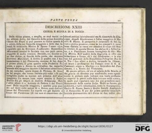 Descrizione XXIII Chiesa e Scuola di S. Rocco