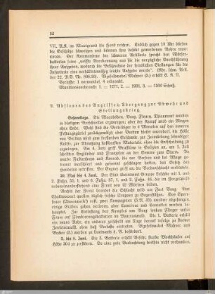 9. Abflauen des Angriffes; Übergang zur Abwehr- und Stellungskrieg