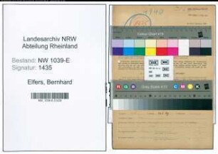Entnazifizierung Bernhard Elfers , geb. 29.07.1901 (Maschinensetzer)