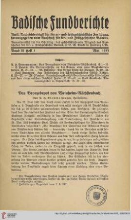 Heft 1 (Mai 1933)
