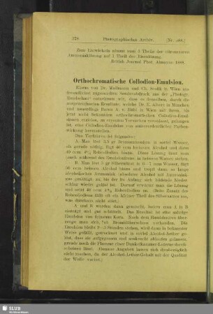 Orthochromatische Collodion-Emulsion