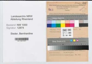 Entnazifizierung Bernhardine Sieder, geb. 19.05.1899 (Postbeamtin)