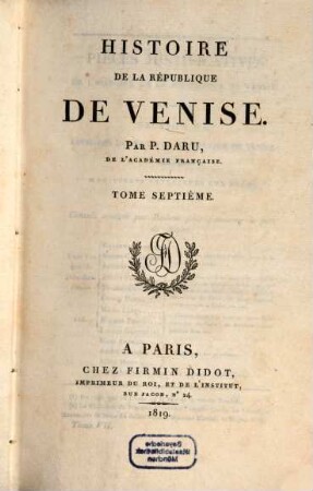 Histoire de la république de Venise, 7