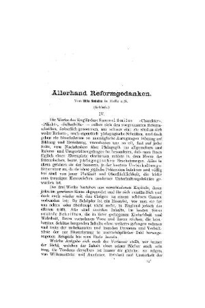 Allerhand Reformgedanken : (Schluß)