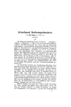 Allerhand Reformgedanken : (Schluß)