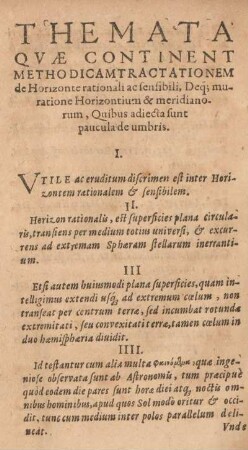 Themata qvæ continent methodicam tractationem ...
