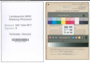 Entnazifizierung Heinrich Schlueter , geb. 13.01.1898 (Viehkaufmann)