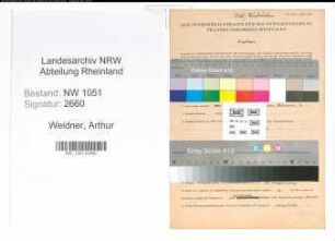 Entnazifizierung Arthur Weidner , geb. 09.09.1876 (Beamter)