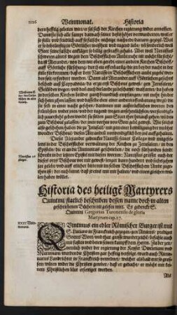 Historia des heiligen Martyrers Quintini ...