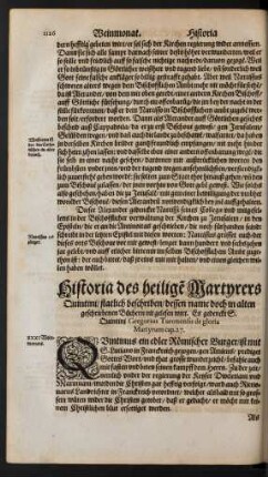 Historia des heiligen Martyrers Quintini ...