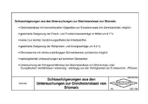 Schlussfolgerungen aus den Untersuchungen zur Gleichstandsaat von Silomais