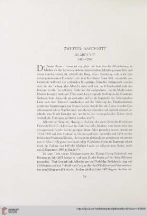 Zweiter Abschnitt: Albrecht, 1464 - 1500