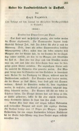 Ueber die Landwirthschaft in Suffolk. ... (Schluß.)