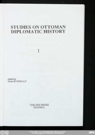 Studies on Ottoman diplomatic history