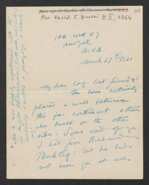 Brief an Ferruccio Busoni : 17.03.1921