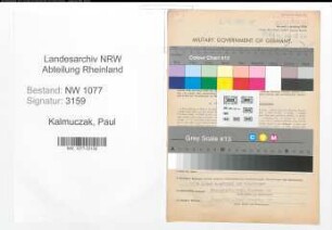 Entnazifizierung Paul Kalmuczak , geb. 13.11.1902 (Polizist)
