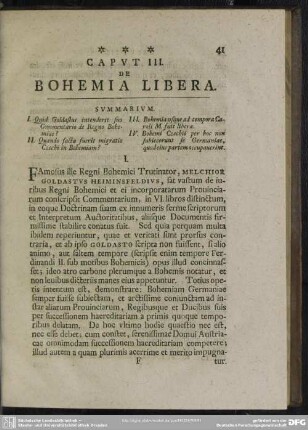 Caput III. De Bohemia Libera