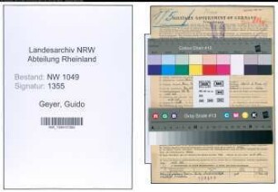 Entnazifizierung Guido Geyer , geb. 19.04.1912 (Bibliothekar)