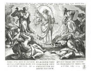 Verklärung Christi : Sadeler, Johann , nach Vos, Maarten de: Verklärung Christi. Kupferstich; 21 x 25 cm. Dresden: Kupferstich-Kabinett A 47627 in A 1267,1