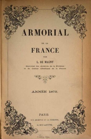 Armorial de la France. 1875